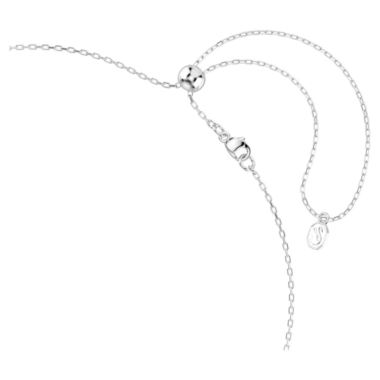 Chroma necklace Mixed cuts, Star, White, Rhodium plated